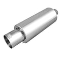 Polished Stainless Steel Performance Bolt-On Exhaust Muffler with Clamps and Adapters N225