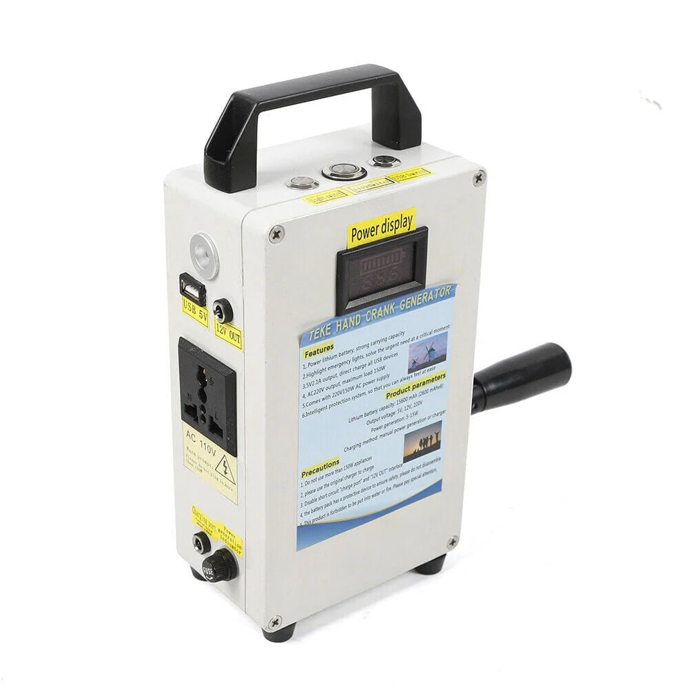 Portable Hand Crank Generator Emergency Power Supply USB Charger T835