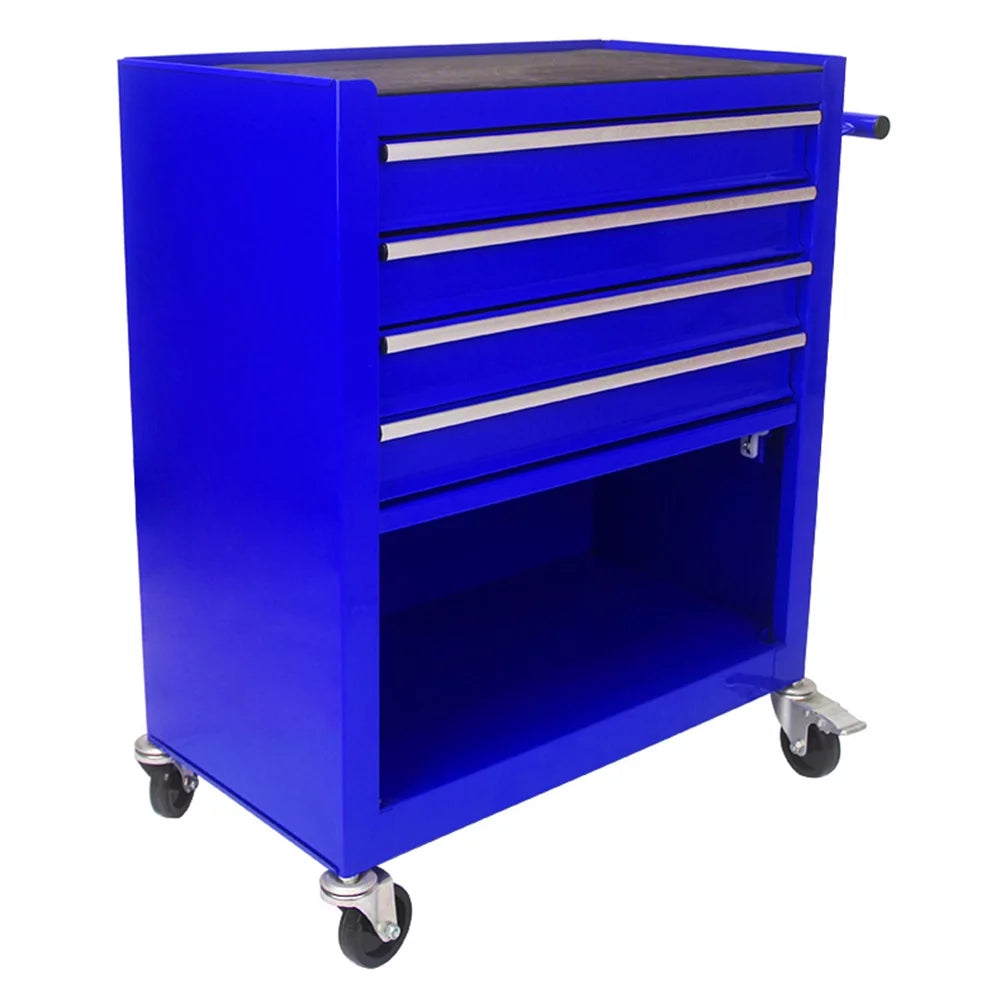 Blue 4 Drawers Rolling Tool Chest Cabinet with Wheels T386