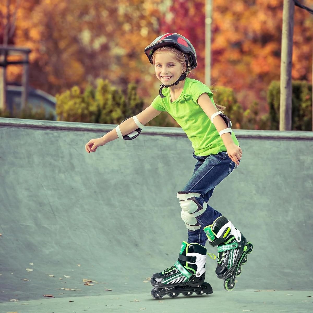 Adjustable Inline Skates with Full Light Up Wheels P742195