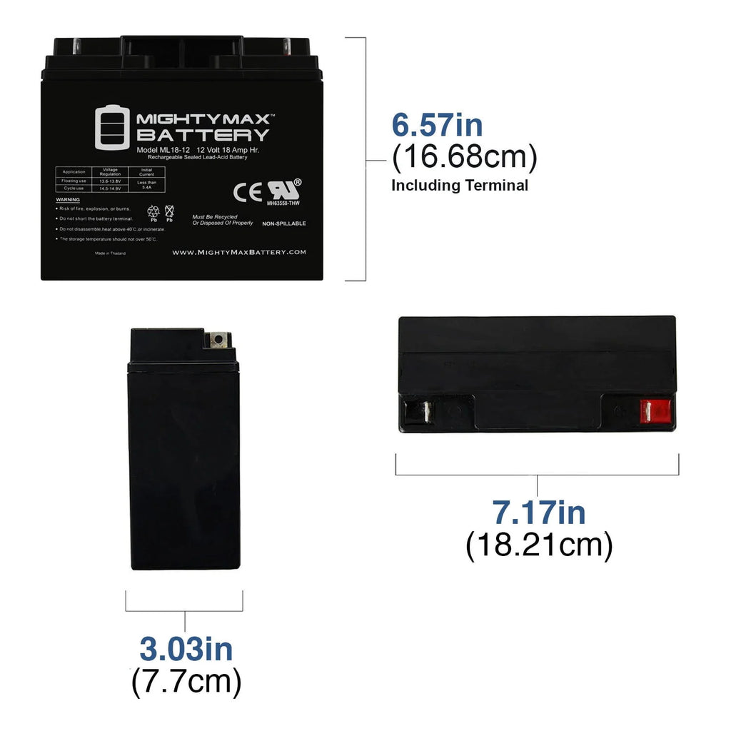 12V 18AH SLA Replacement Battery P113