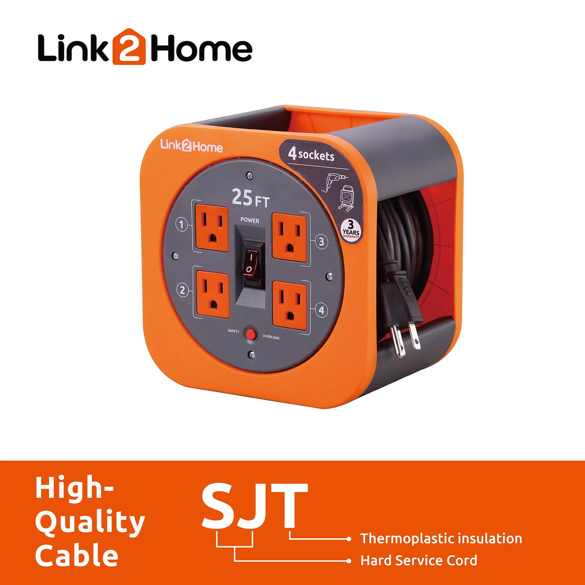 25 ft. Extension Cord with 4 Power Outlets B7716
