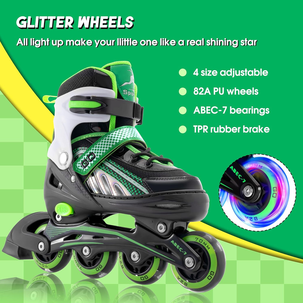 Adjustable Inline Skates with Full Light Up Wheels P742195