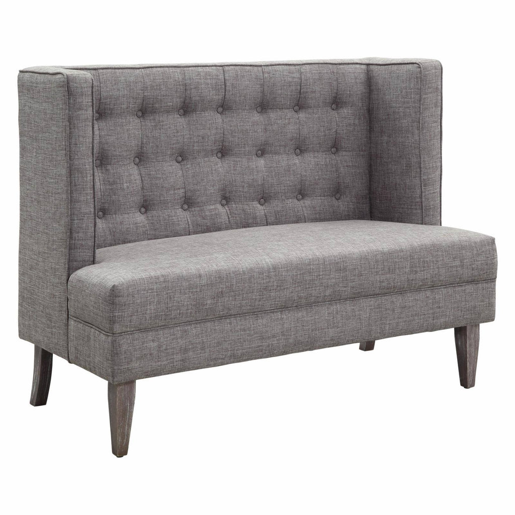 Light Gray Tufted Love Seat Bench M356
