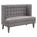 Light Gray Tufted Love Seat Bench M356