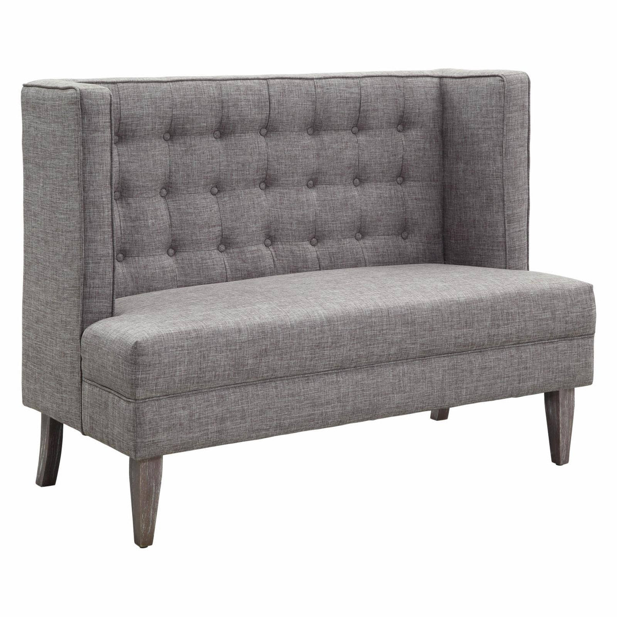 Light Gray Tufted Love Seat Bench M356