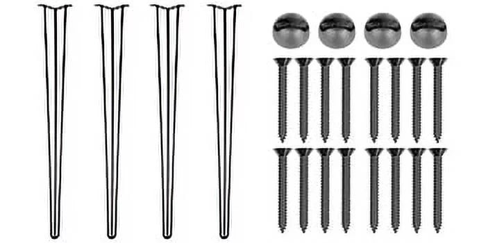 Black Set of 4 30" Carbon Steel Hairpin Table Legs X604138