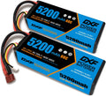 3S Lipo Battery 5200mAh 11.1V 60C Hard Case with Deans Connector (2 Pack) U501826