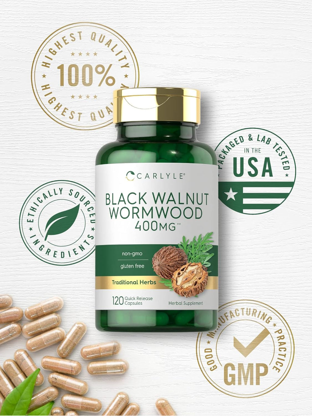Black Walnut Wormwood 120 Capsules Herbal Complex M271