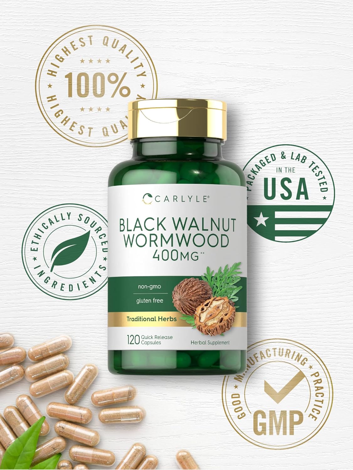 Black Walnut Wormwood 120 Capsules Herbal Complex M271
