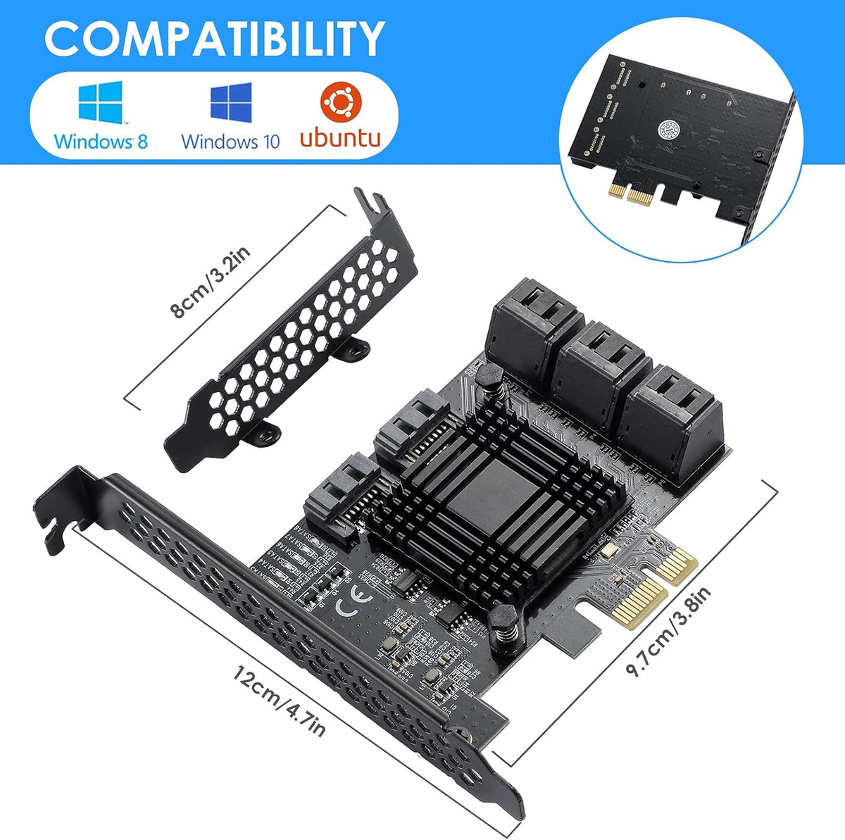 PCIe SATA Card 8 Ports K114624