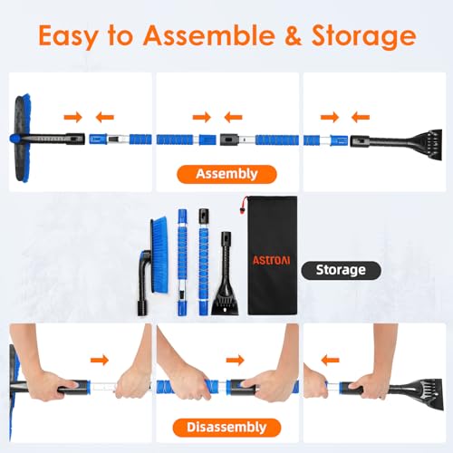47.2" Ice Scraper with Extendable Snow Brush and Foam Grip Z807311