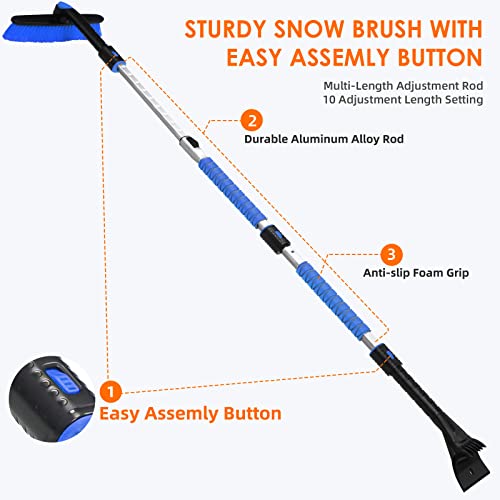 47.2" Ice Scraper with Extendable Snow Brush and Foam Grip Z807311