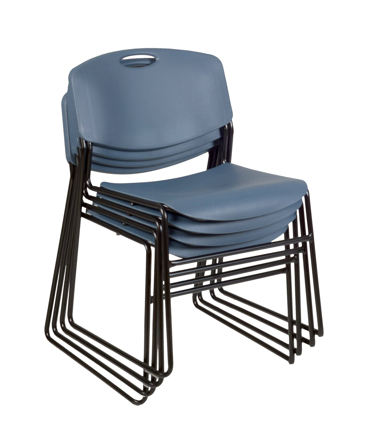60x22 Training Table Mocha Walnut and 2 Stack Chairs Blue A50614