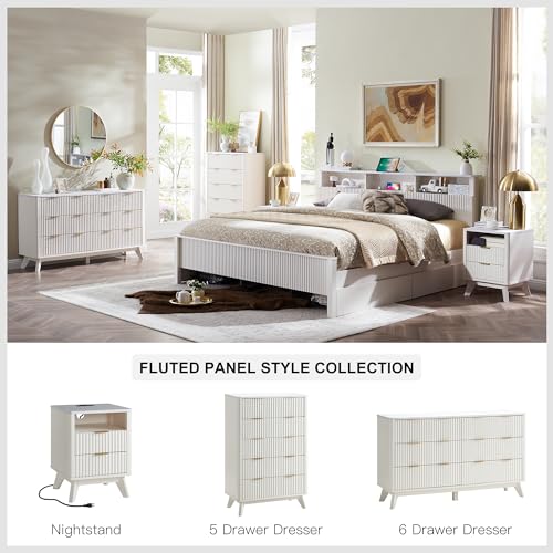 Dark Grey King Bed Frame with Bookcase Headboard and 4 Drawers R9751