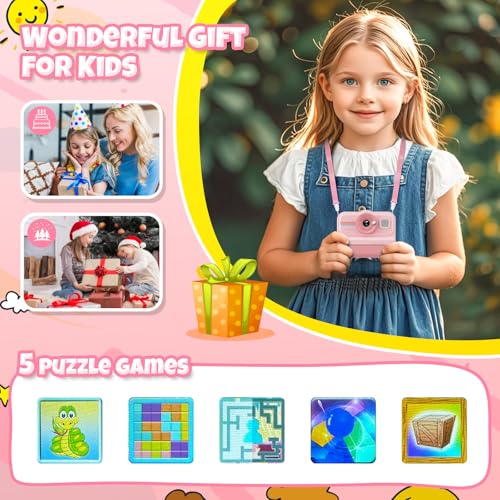 1080P HD Kids Instant Print Camera with 3 Rolls Print Paper & 32GB Card (Black) Q70614