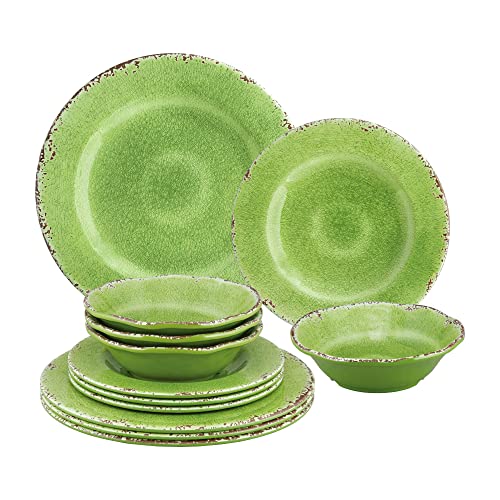 12-Piece Melamine Dinnerware Set, Service for 4 C2752