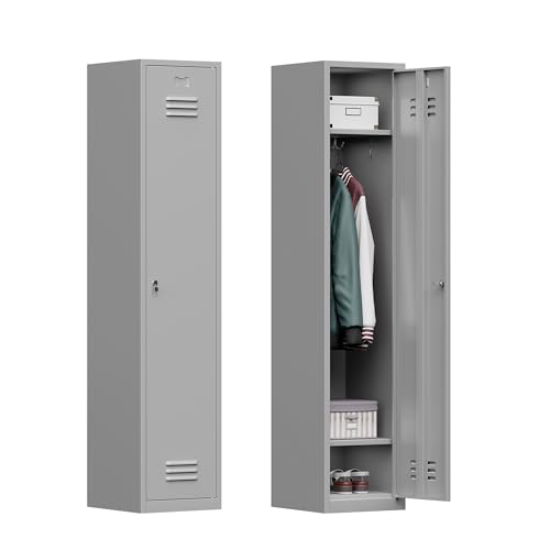 71" Tall Grey Steel Lockable Metal Locker C369543