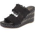 Black Platform Wedge Sandals Z17899