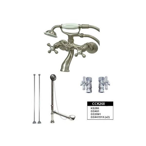 Vintage Satin Nickel Clawfoot Tub Faucet Package R9388