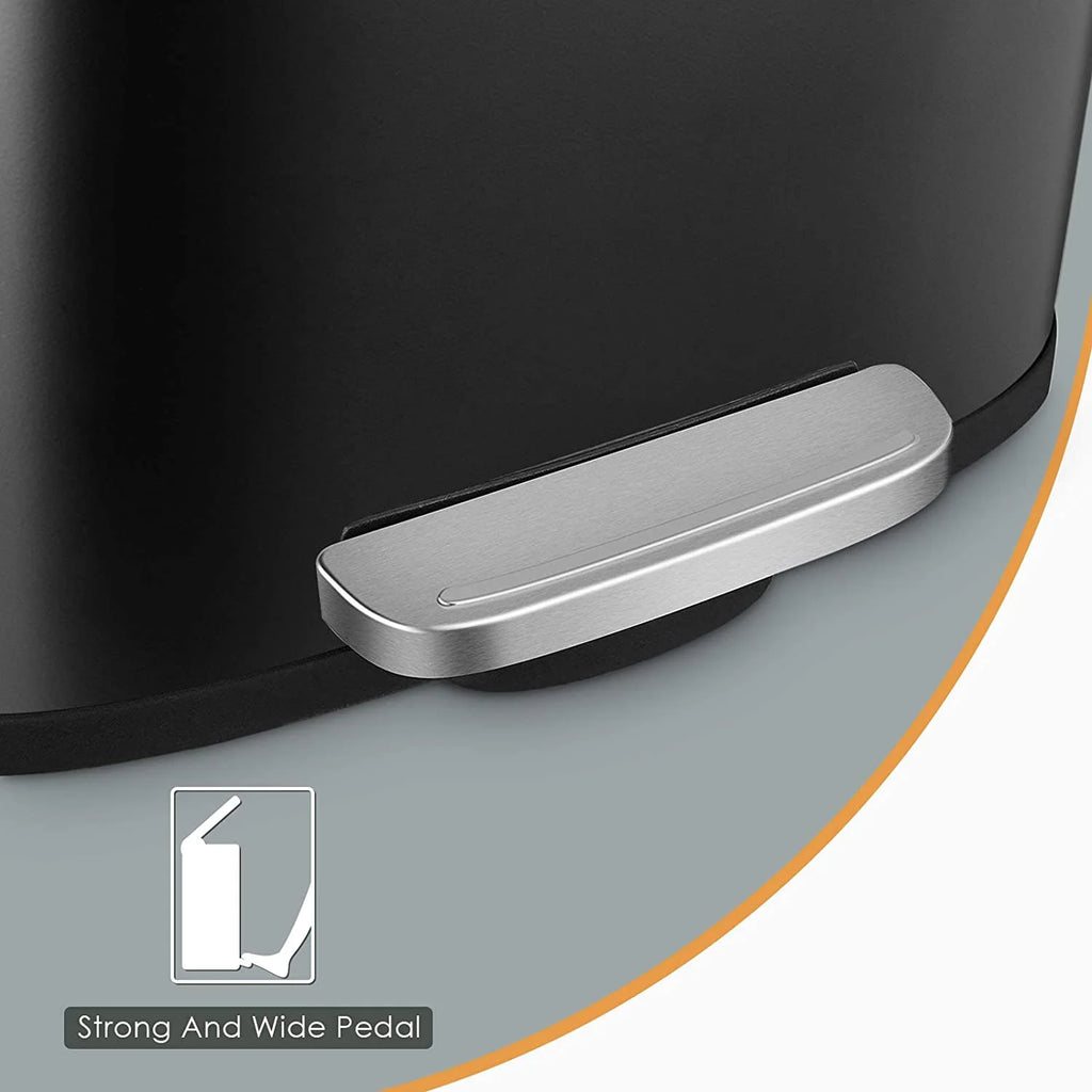 Black Stainless Steel Trash Can D13212