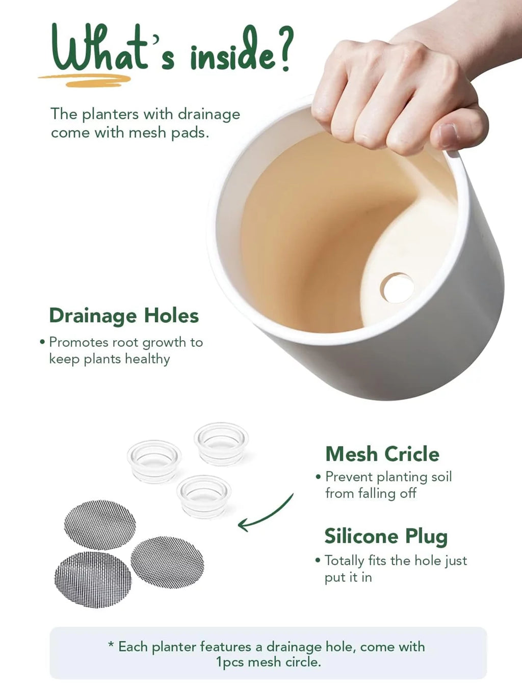 White Ceramic Plant Pots Set of 3 I7116