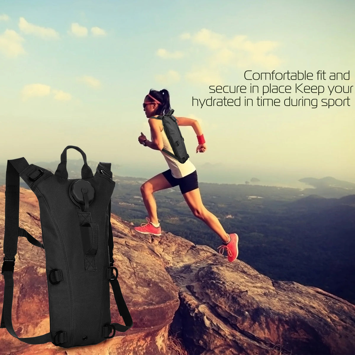 Black 3L Hydration Backpack G22818
