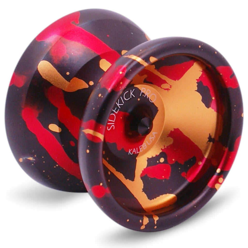 Black Red Gold Splashes Professional Aluminum YoYo G3222