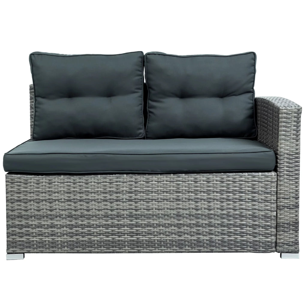 4 Pcs Wicker Patio Conversation Sofa Set with Storage Box & Table Y900