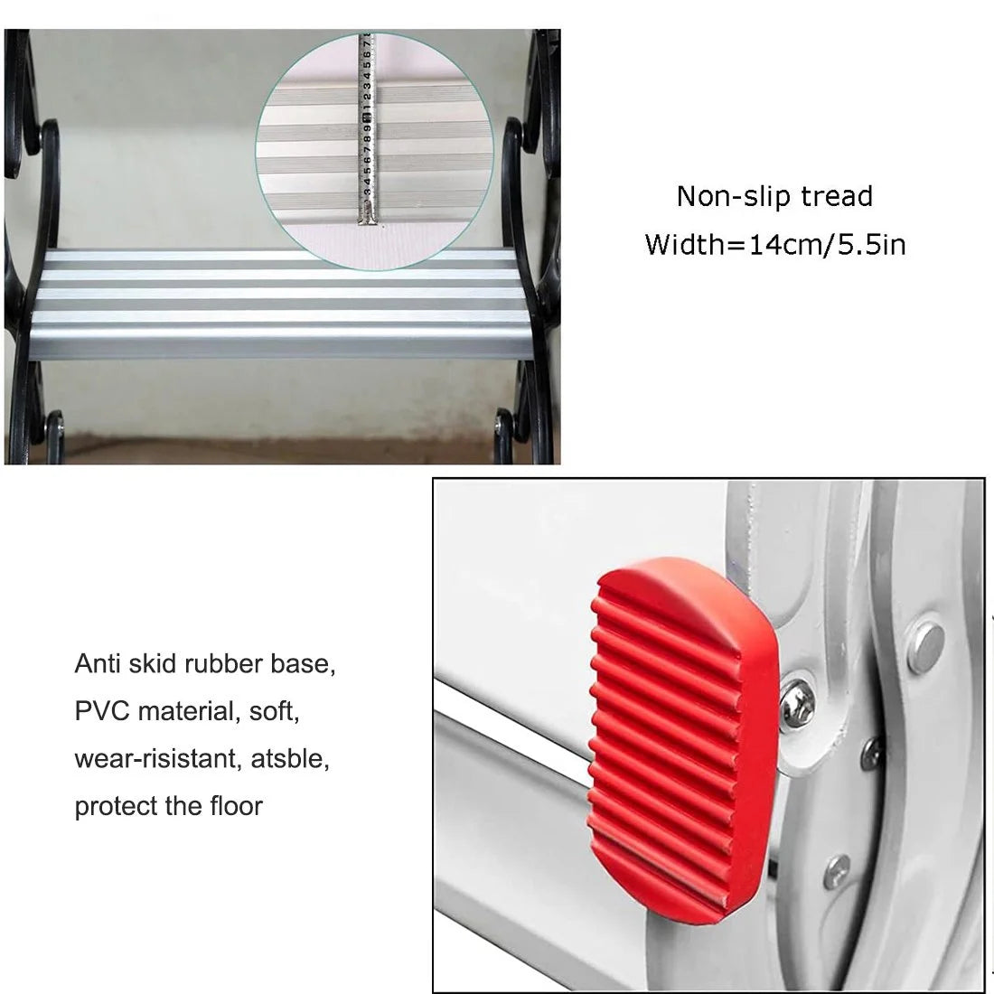White Al-Mg Alloy Wall Mounted Loft Ladder Stairs J573