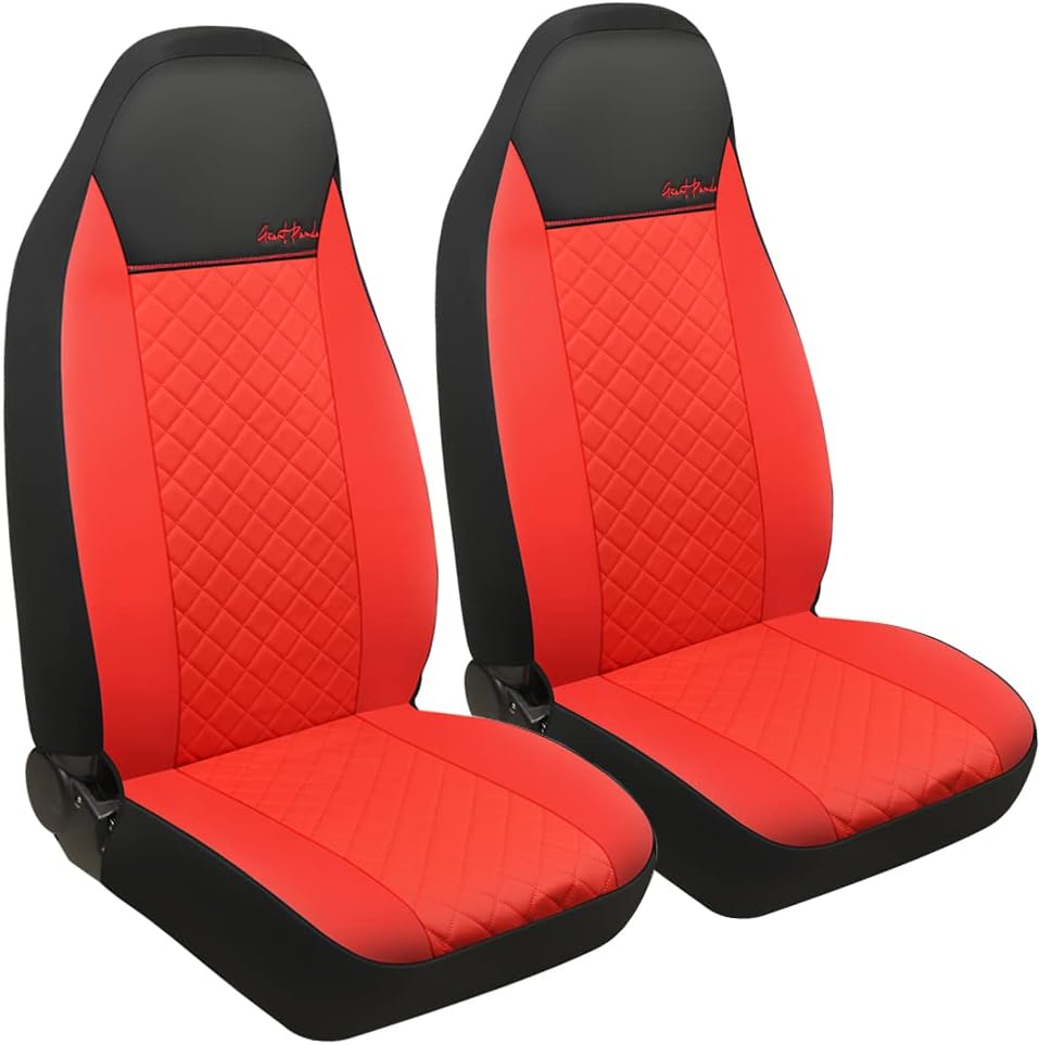 Black Faux Leather Front Seat Covers Pack of 2 L873
