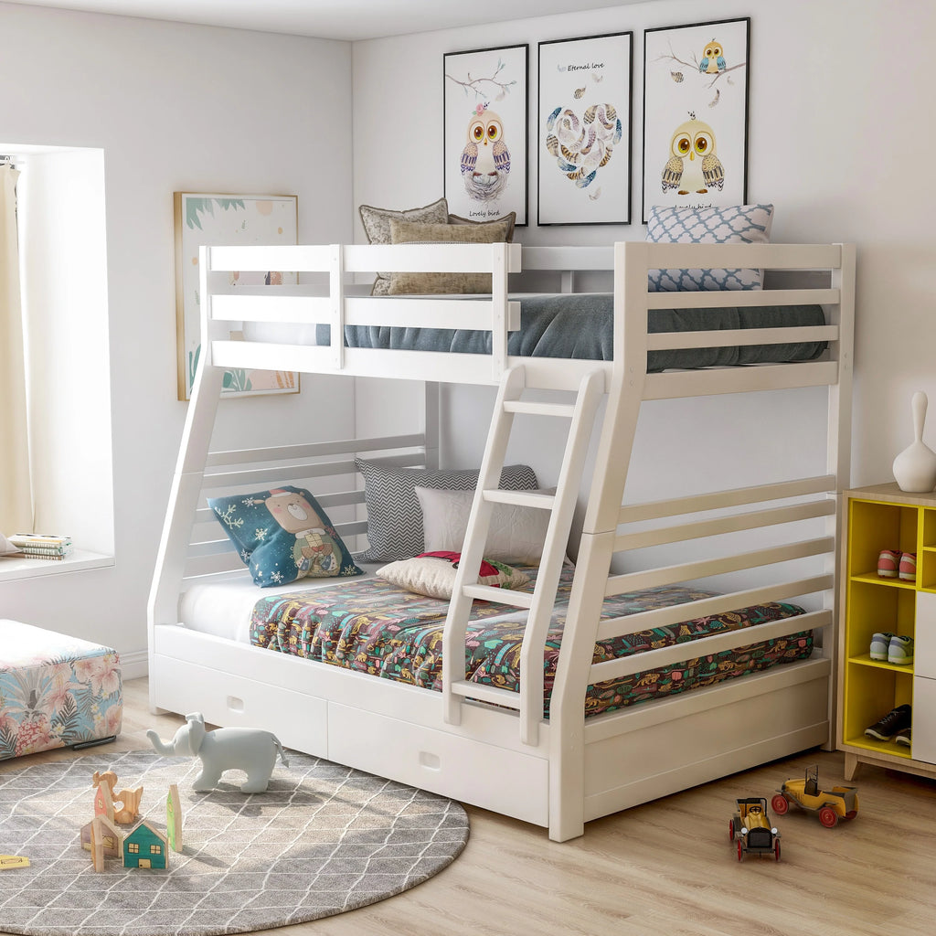 Twin over Full Solid Wood Bunk Bed Set Y196775