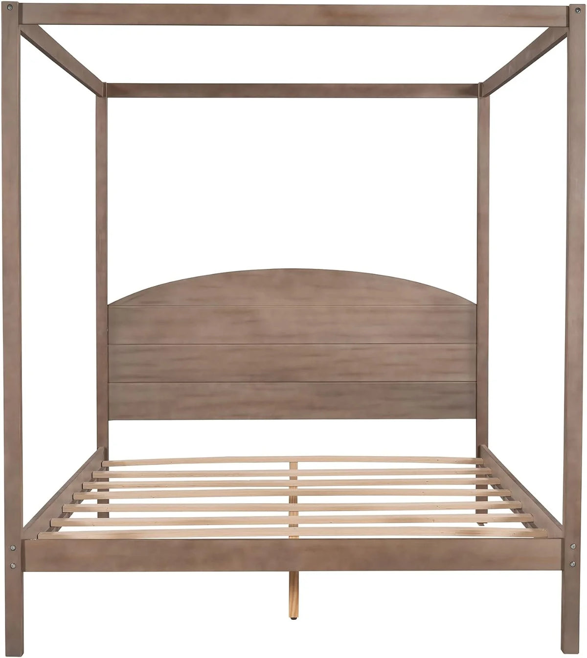 Brown Wash Queen Size 4-Post Canopy Bed Frame B6640