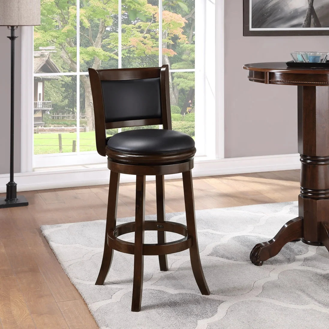 Cappuccino Swivel Wood Kitchen Bar Stool L845439