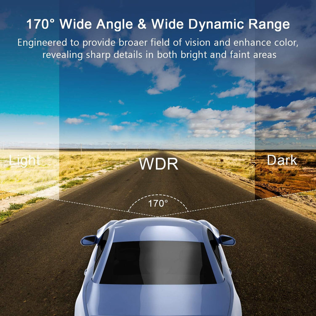 Dash Cam with 32G SD Card, 1080P FHD Car Driving Recorder 3'' IPS Screen 170° Wide Angle Dashboard Camera Aluminum Alloy Case, Parking Monitor Loop Recording Motion Detection Pack of 2 R6017