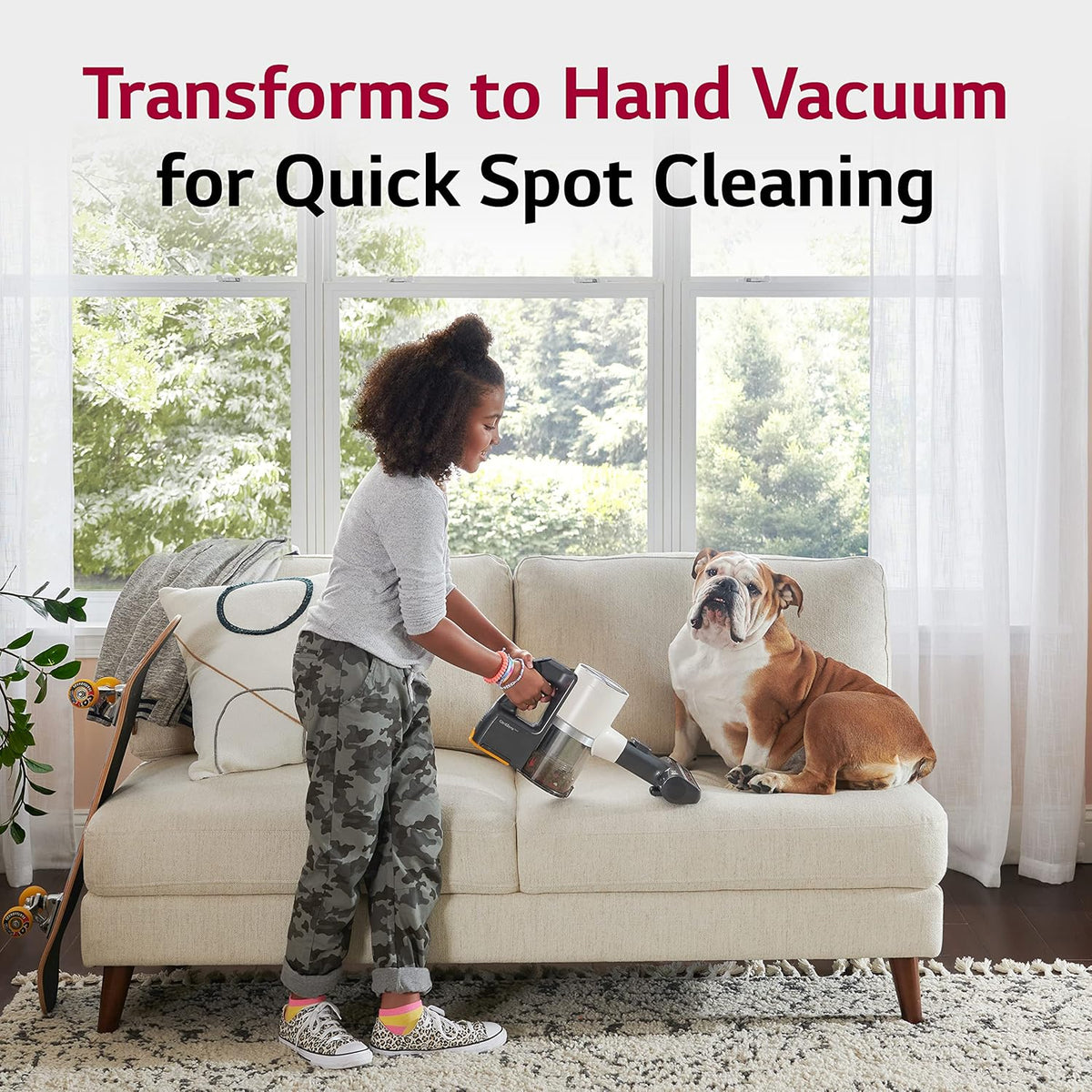 Cordless Stick Vacuum Cleaner with Extra Battery, Lightweight, Handheld, Sand Beige W66850