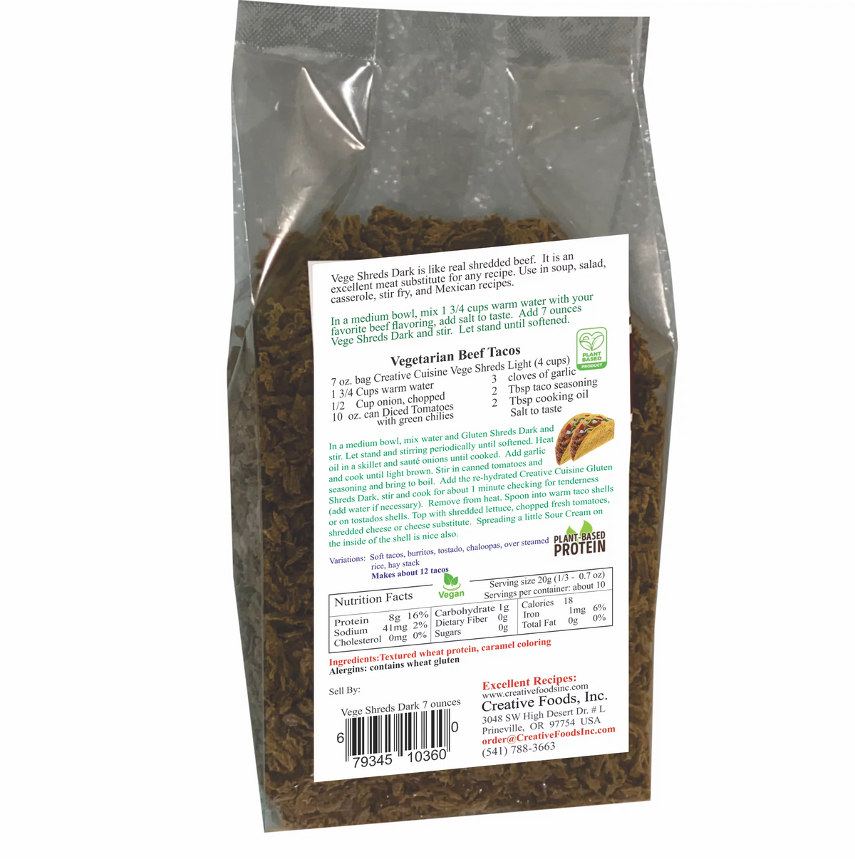 Mixed Light & Dark Vege Shreds 12 - 7 oz. bags H447