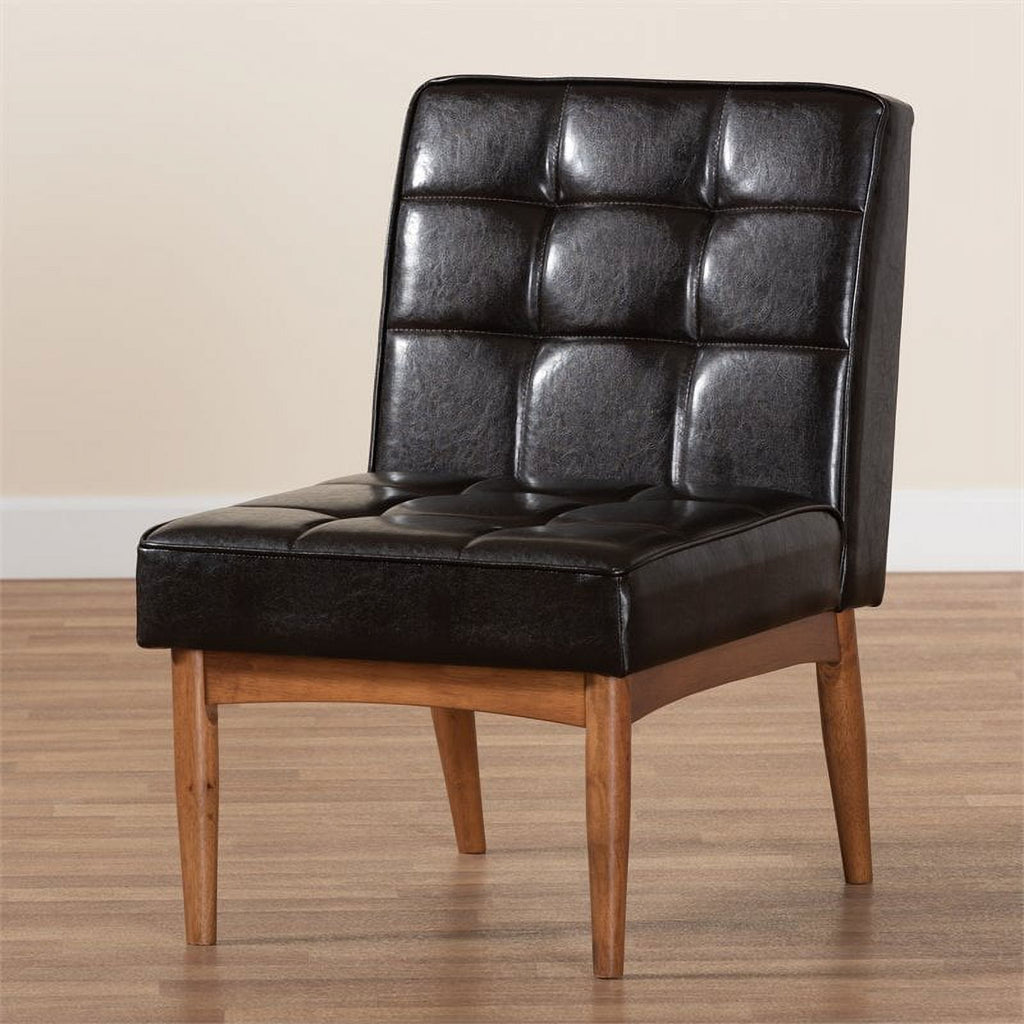 Brown Finished Wood Dining Chair D33177