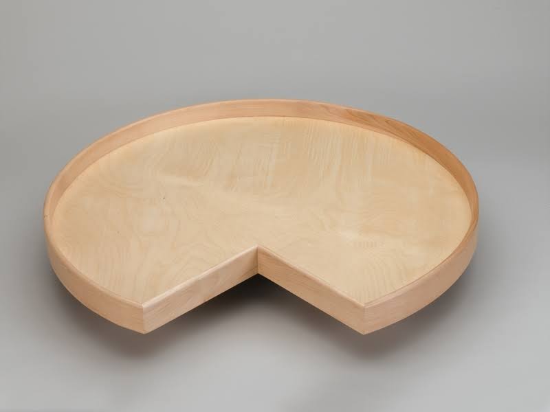 32x22 Natural Wood Kidney Lazy Susan Shelf G652