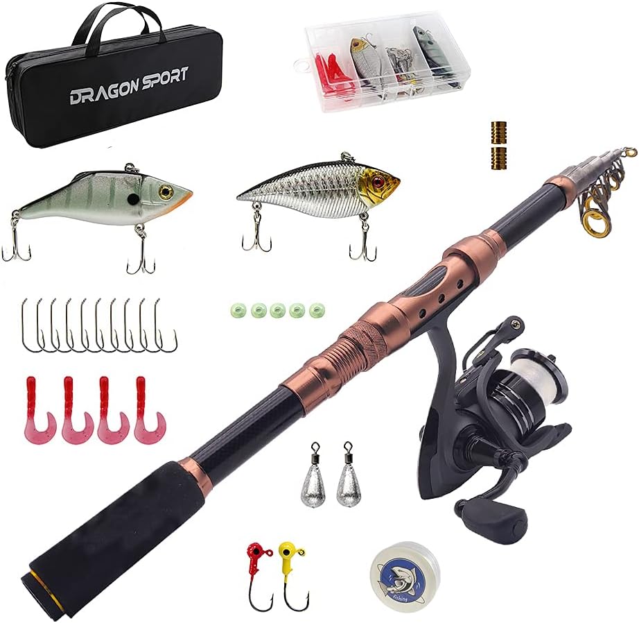 2.4m Carbon Fiber Telescopic Fishing Rod with Reel Combo O85723