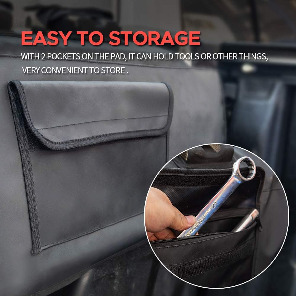 Tailgate Pad with Bike Fixing Straps, 2 Tool Pockets, Carries Up to 5 Bikes E5304