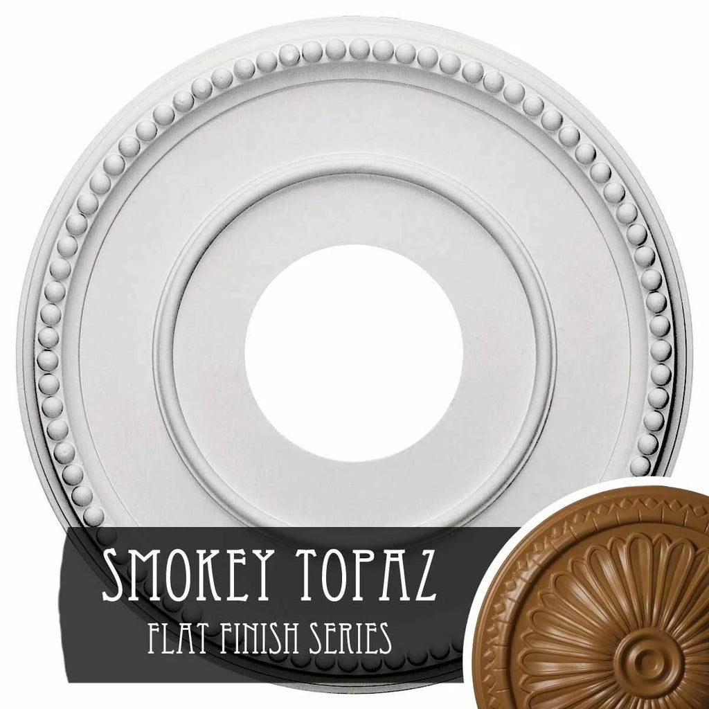 12 1/2x22OD x 3 7/8x22ID x 3/4x22P Hand-Painted Smokey Topaz Ceiling Medallion E30230