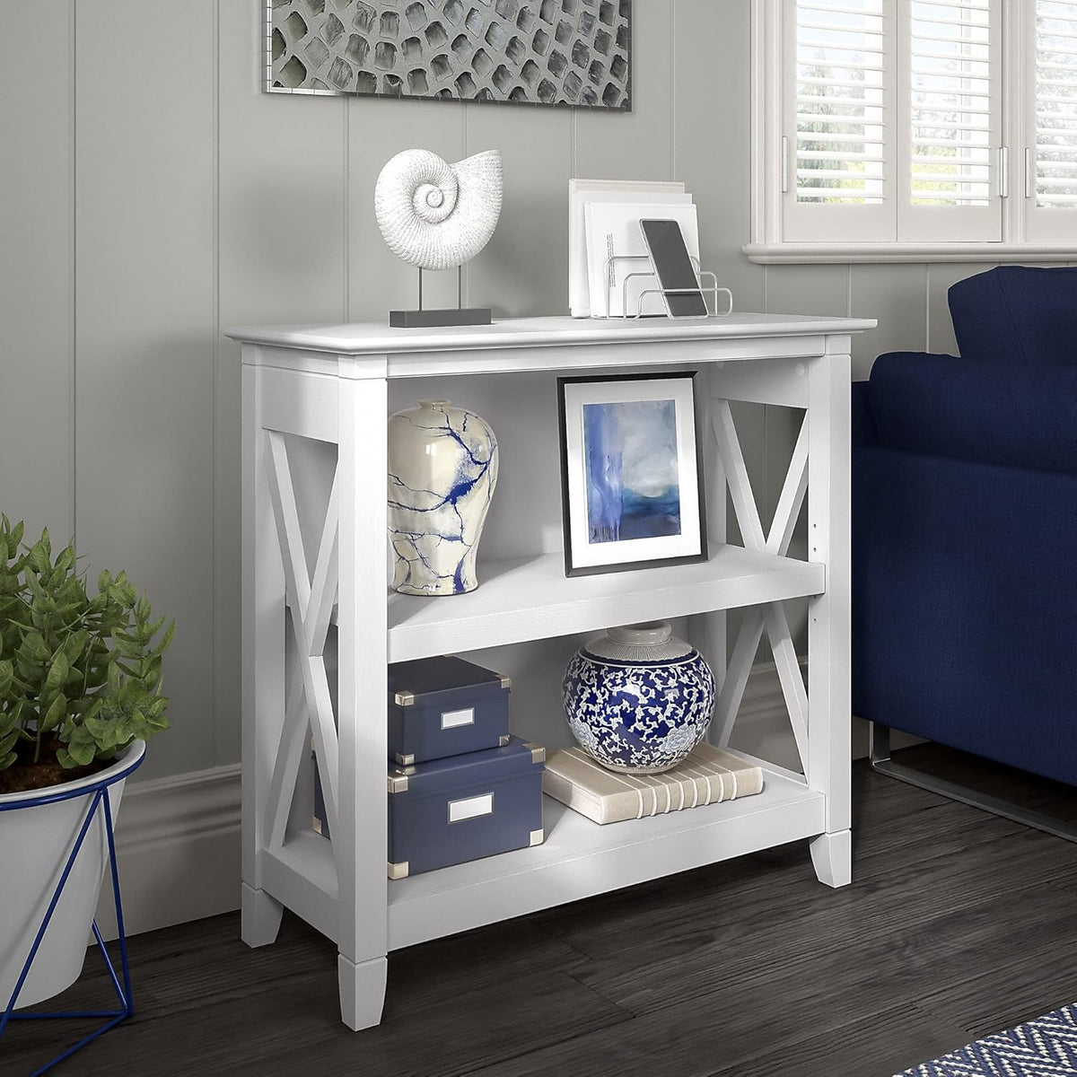 2 Shelf Bookcase in Pure White Oak V1006