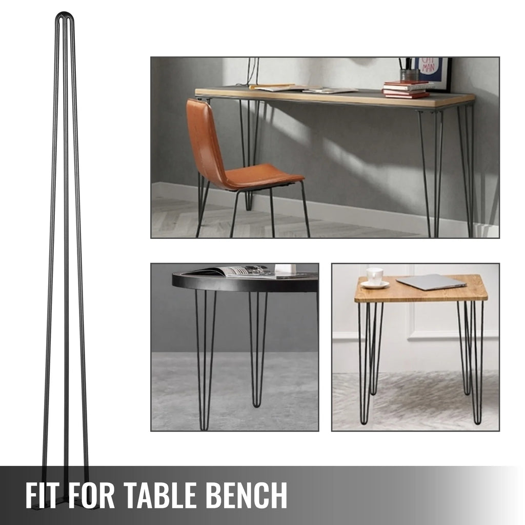 Black Set of 4 30" Carbon Steel Hairpin Table Legs X604138