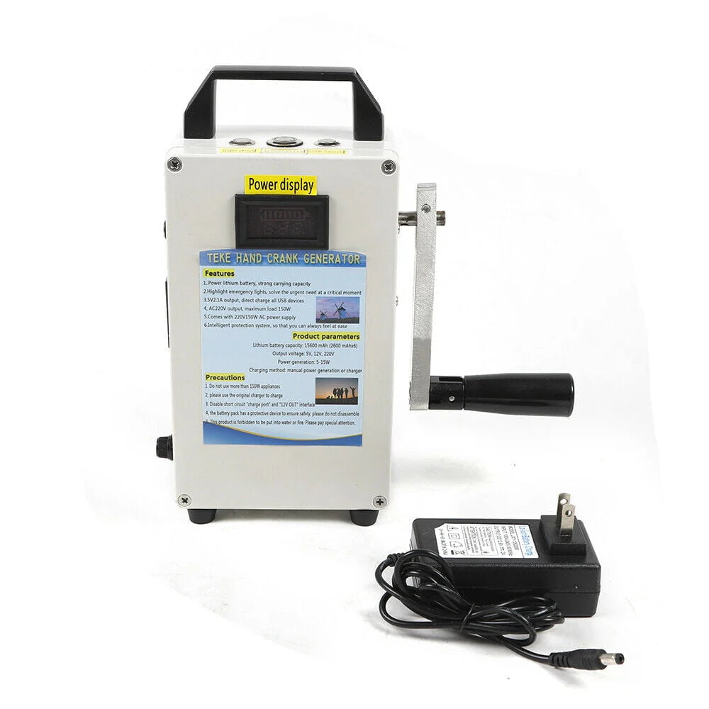 Portable Hand Crank Generator Emergency Power Supply USB Charger T835
