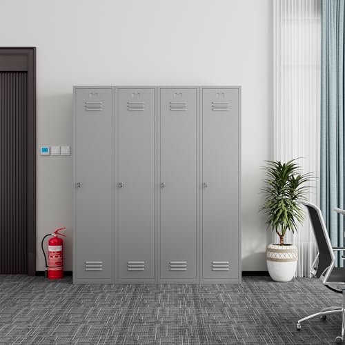 71" Tall Grey Steel Lockable Metal Locker C369543