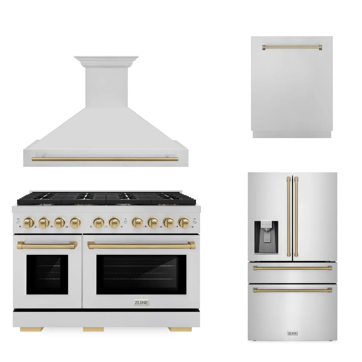 48 in. Gas Range, Range Hood, 3 Rack Dishwasher, Refrigerator C792378
