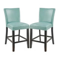 Red Faux Leather 25" Counter Height Bar Stools Set of 2 I609785