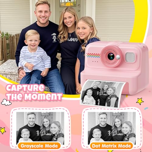 1080P HD Kids Instant Print Camera with 3 Rolls Print Paper & 32GB Card (Black) Q70614