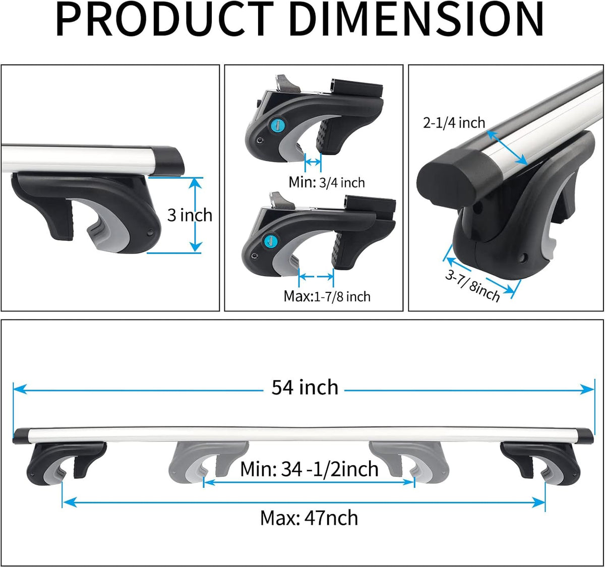 54'' Cross Bars Roof Racks Pack of 2 N20744